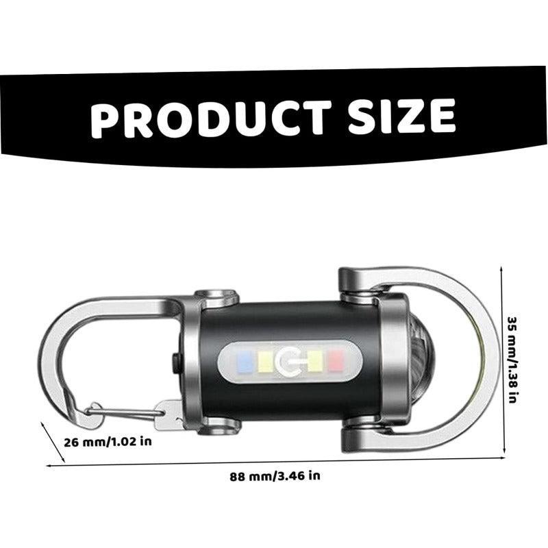 Multi-Function Rechargeable Keychain Flashlight with 5 Light Modes & Type-C Charging