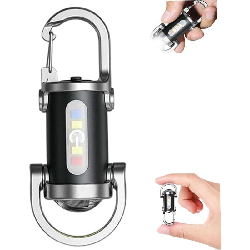 Multi-Function Rechargeable Keychain Flashlight with 5 Light Modes & Type-C Charging