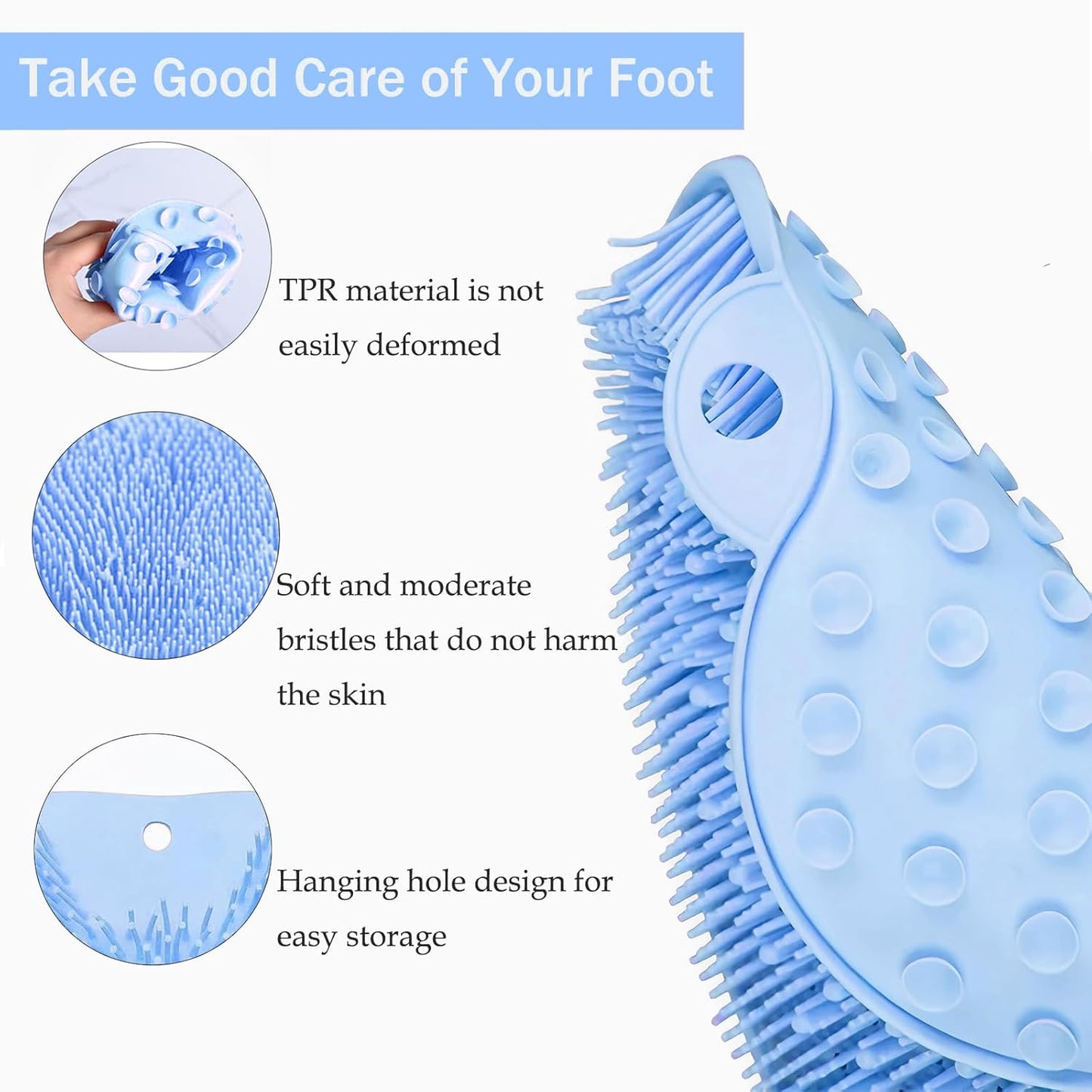 Hands-Free Silicone Foot Scrubber Mat