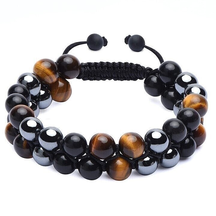 đ„Triple Protection Bracelet-Genuine Tigers Eye Agate and Black gallstone-The Perfect Gift