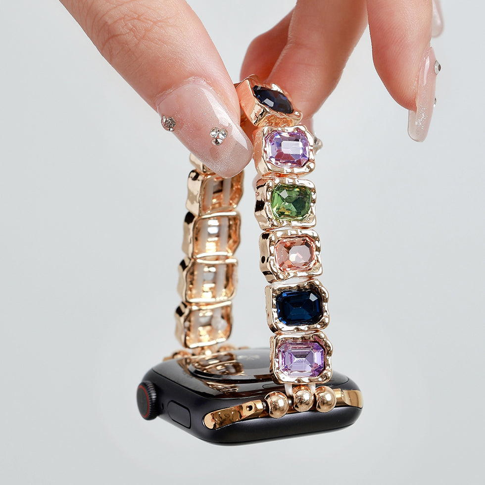 Rainbow Rhinestone Charm Bracelet