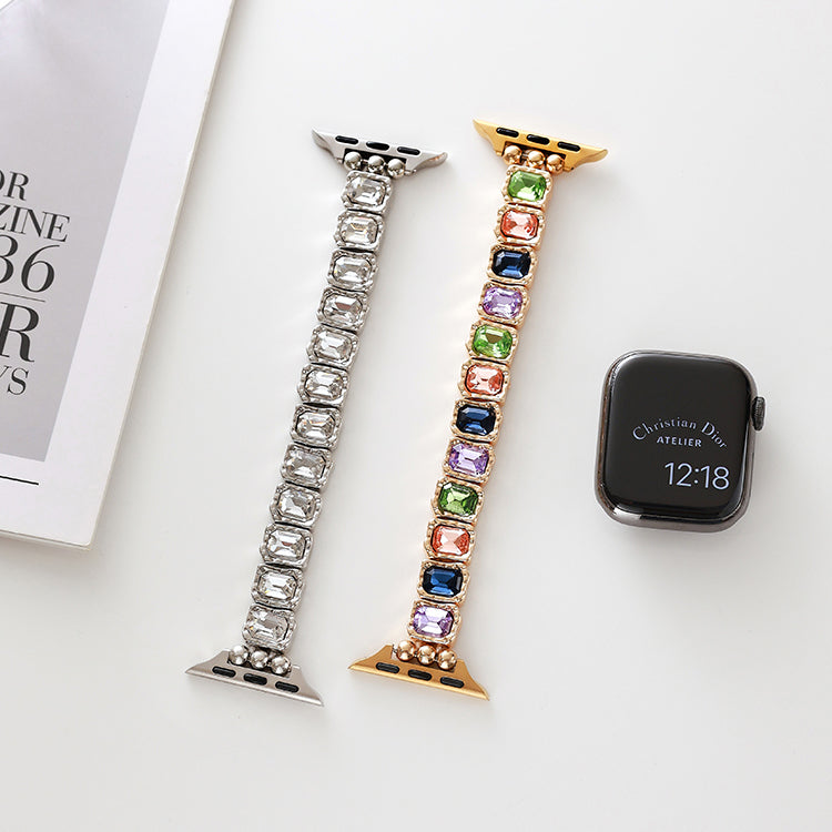 Rainbow Rhinestone Charm Bracelet