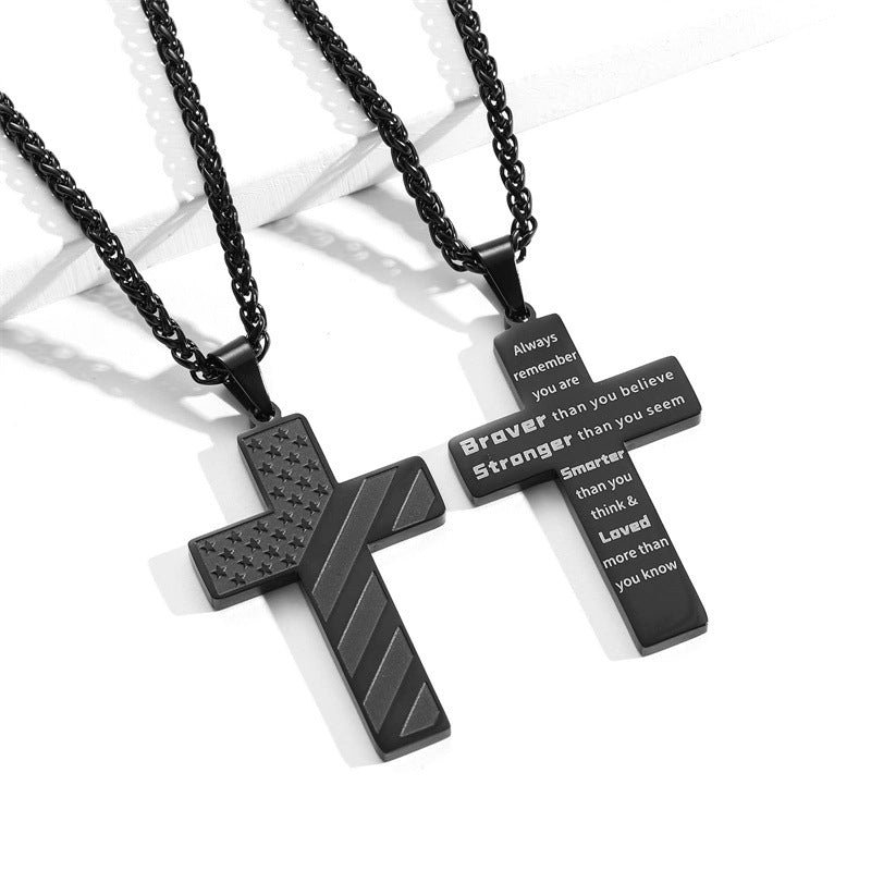 Cross Necklace for Men Stainless Steel