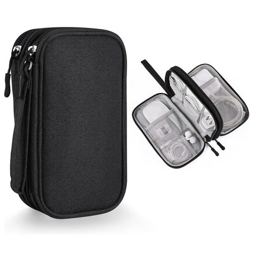 🔥Travel Cable Organizer Pouch, Double Layers All-in-One Storage Bag for Cord