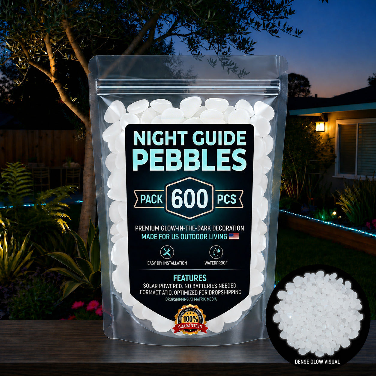 💥The dazzling beauty of the garden at night💥 🌈Colorful glow-in-the-dark garden stones