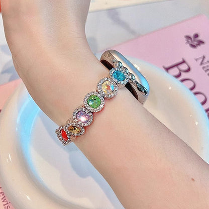 Rainbow Rhinestone Charm Bracelet