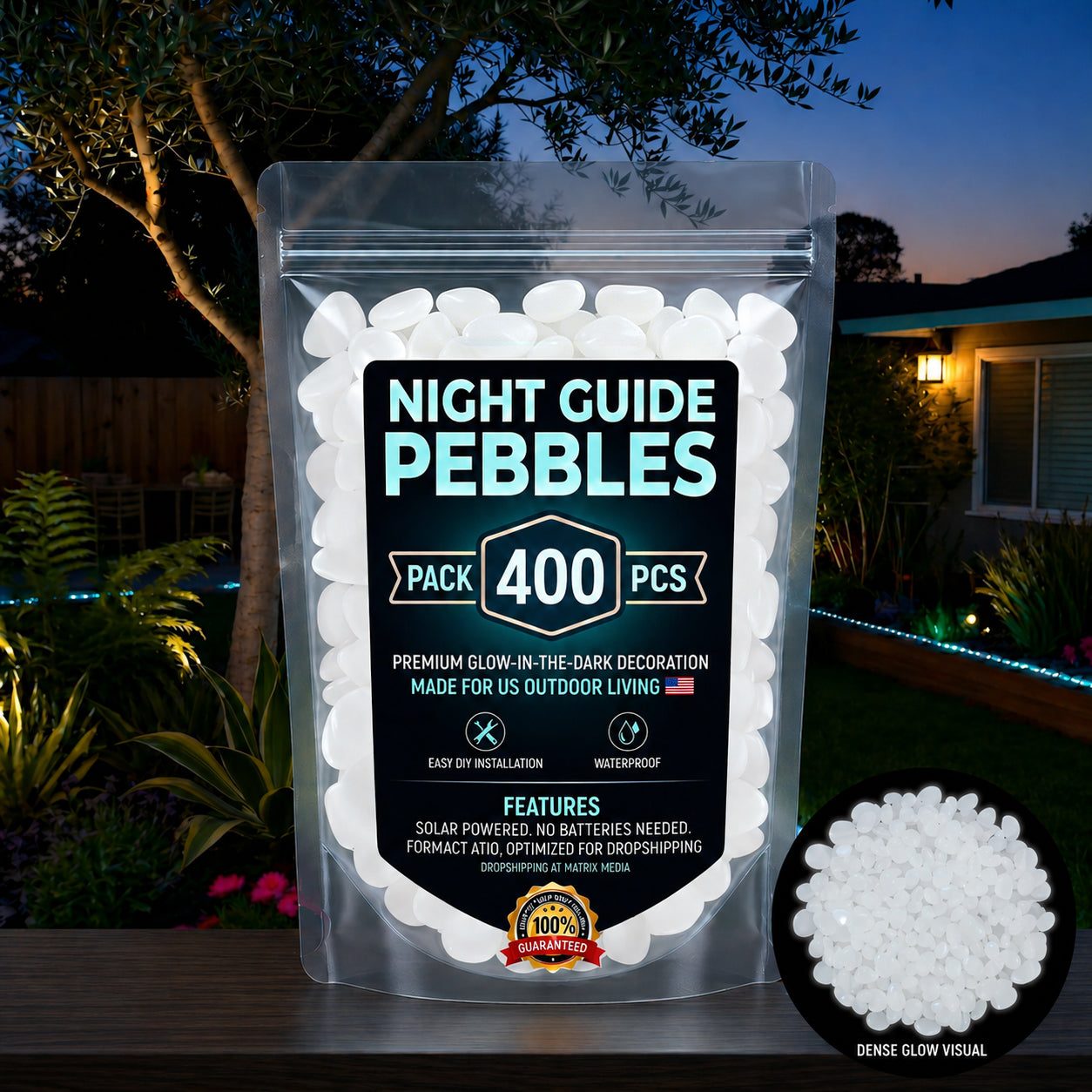 💥The dazzling beauty of the garden at night💥 🌈Colorful glow-in-the-dark garden stones