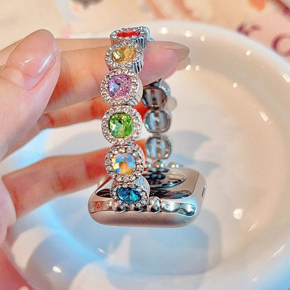 Rainbow Rhinestone Charm Bracelet