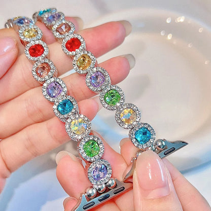 Rainbow Rhinestone Charm Bracelet