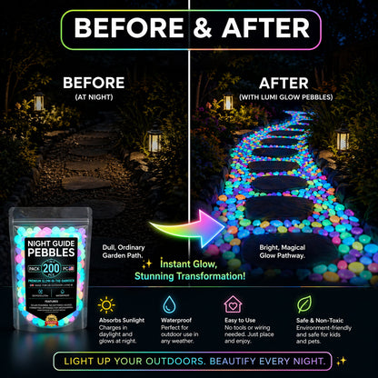 💥The dazzling beauty of the garden at night💥 🌈Colorful glow-in-the-dark garden stones