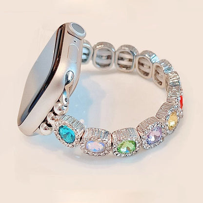 Rainbow Rhinestone Charm Bracelet