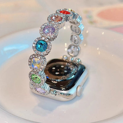 Rainbow Rhinestone Charm Bracelet