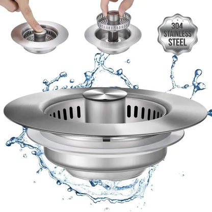 Upgraded 3 in 1 Kitchen Sink Drain Strainer