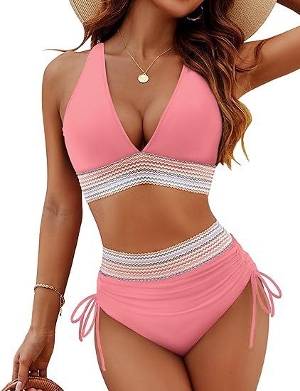 Tummy Control Color Block Bikini Set