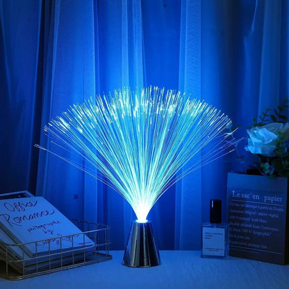 LED Color Changing Fiber Optic Centerpiece Lamp With Crystal Base - 2 Per Pack