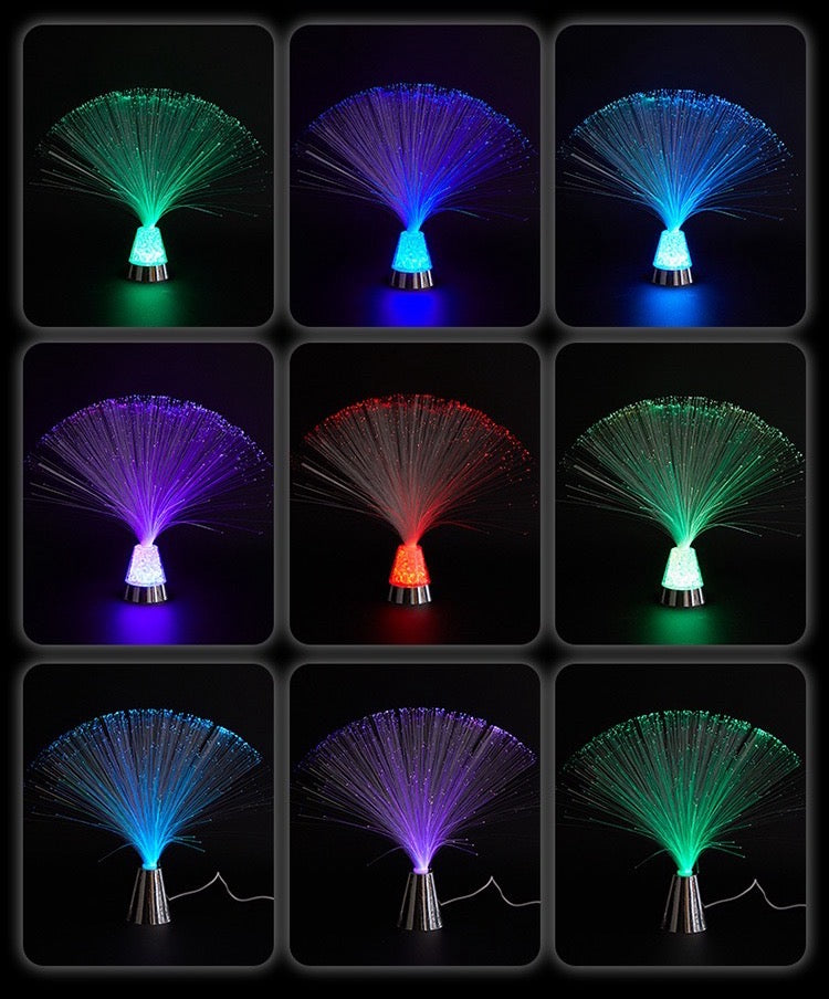 LED Color Changing Fiber Optic Centerpiece Lamp With Crystal Base - 2 Per Pack