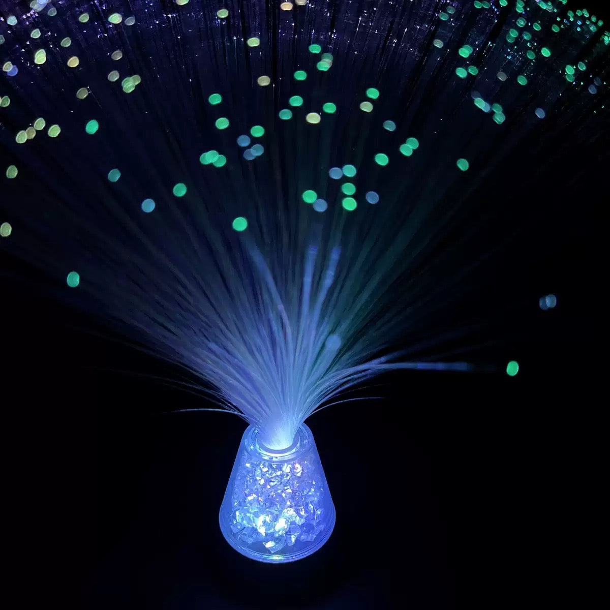 LED Color Changing Fiber Optic Centerpiece Lamp With Crystal Base - 2 Per Pack