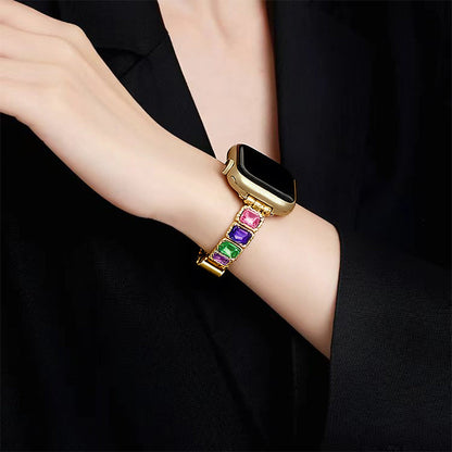 Rainbow Rhinestone Charm Bracelet