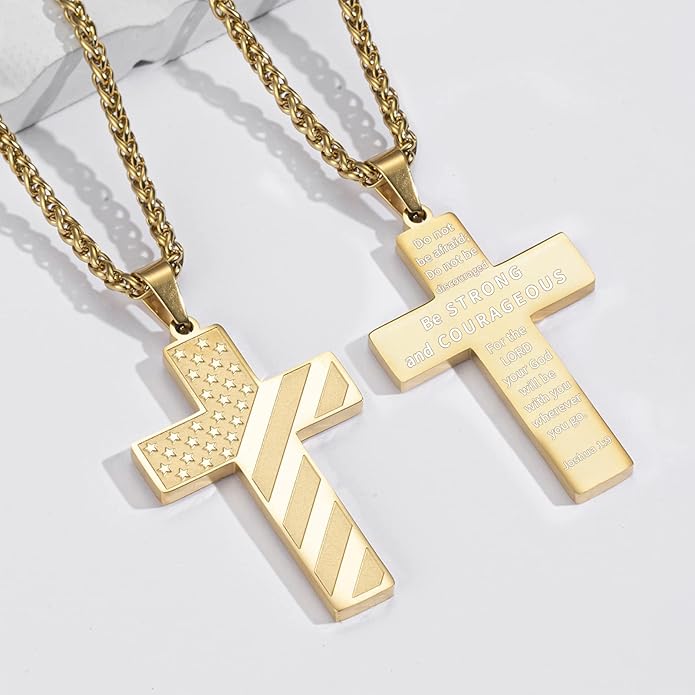 Cross Necklace for Men Stainless Steel