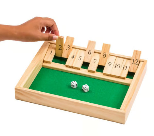 🔥SHUT THE BOX-WOODEN DICE BOARD GAME