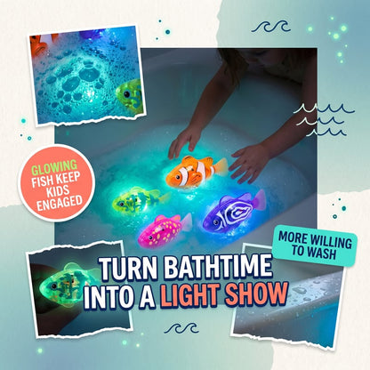 Summer Sale 🌞 4Pcs Induction Activated | LED Light Up | Auto-Swimming Bath Toy