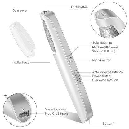 Rechargeable Electric Foot File – Smooth Heels, Anytime Anywhere