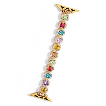 Rainbow Rhinestone Charm Bracelet