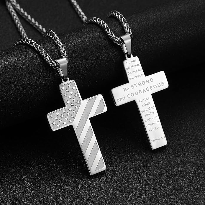 Cross Necklace for Men Stainless Steel