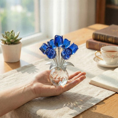 Elegant Crystal Flower Statue