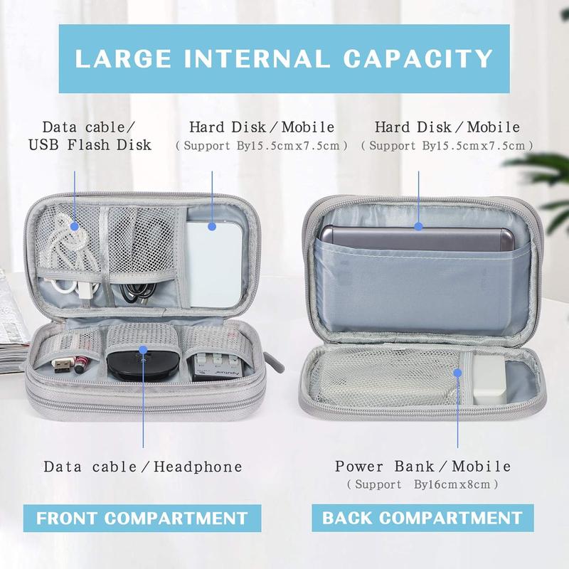 🔥Travel Cable Organizer Pouch, Double Layers All-in-One Storage Bag for Cord