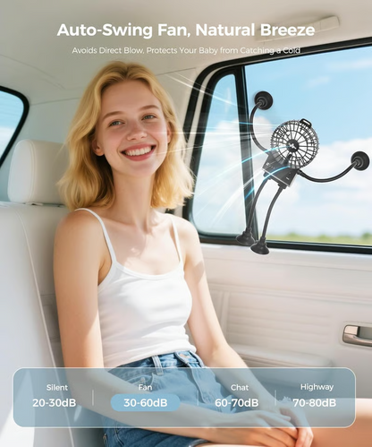 Freestyle Small Robot Fan, Fun Desk Fan with Suckers, Rechargeable Portable Fan