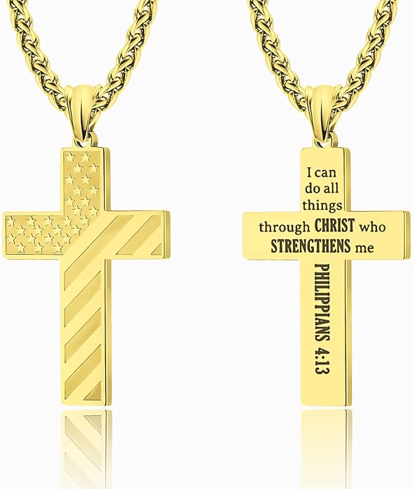 Cross Necklace for Men Stainless Steel