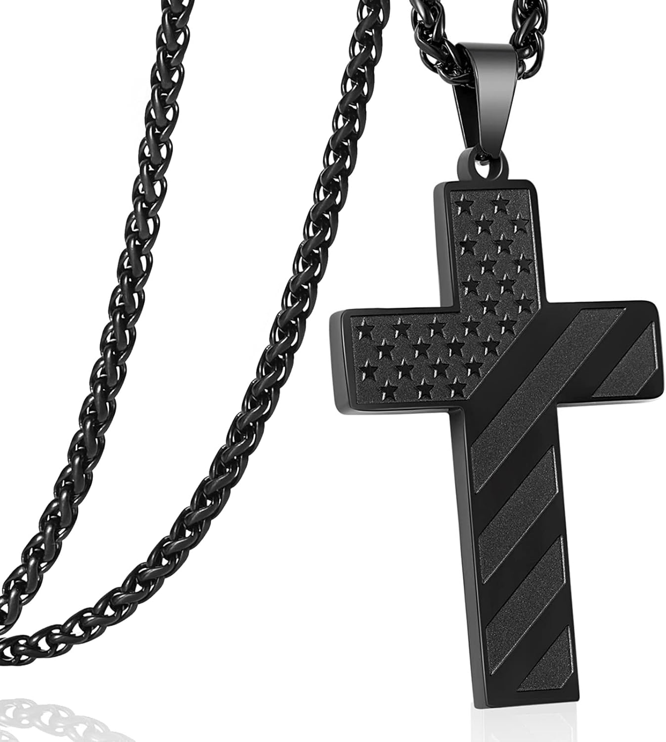 Cross Necklace for Men Stainless Steel