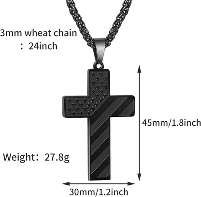 Cross Necklace for Men Stainless Steel