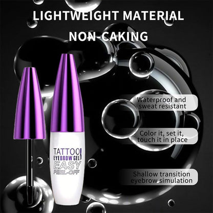 Peel Off Tattoo Brow Tint Gel - 2pcs Light Brown Eyebrow Kit, Waterproof, Transfer-Proof & Sweatproof, Quick Peel Formula for Natural Fuller Brows