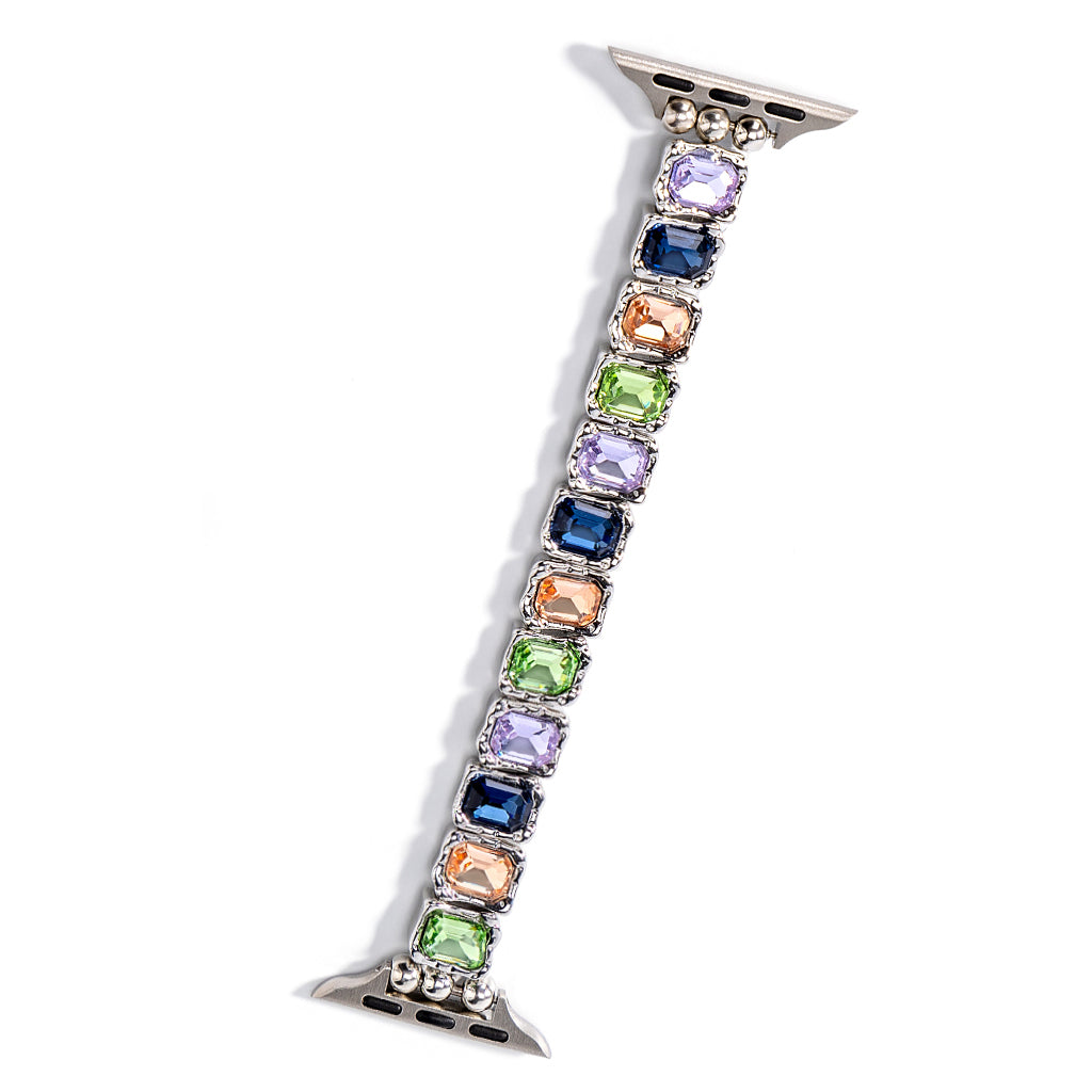 Rainbow Rhinestone Charm Bracelet