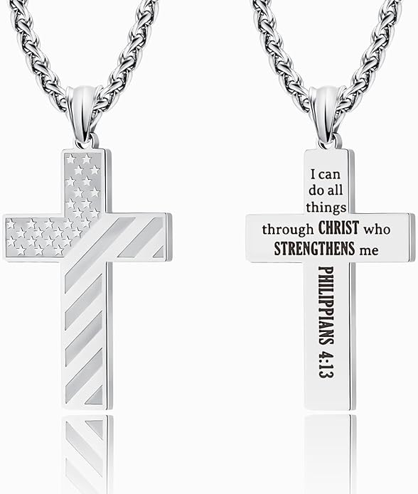 Cross Necklace for Men Stainless Steel