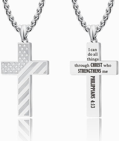 Cross Necklace for Men Stainless Steel