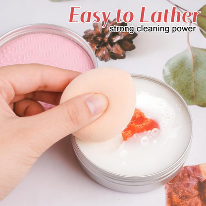 Makeup Brush Cleaner Soap with Silicone Mat