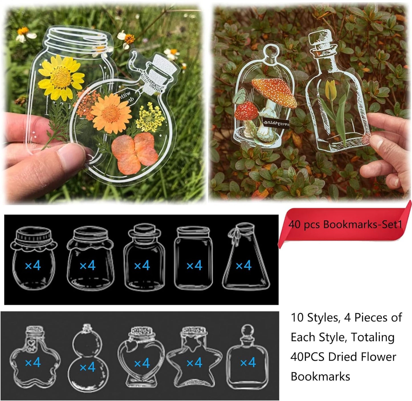 Transparent Dried Flower Bookmarks