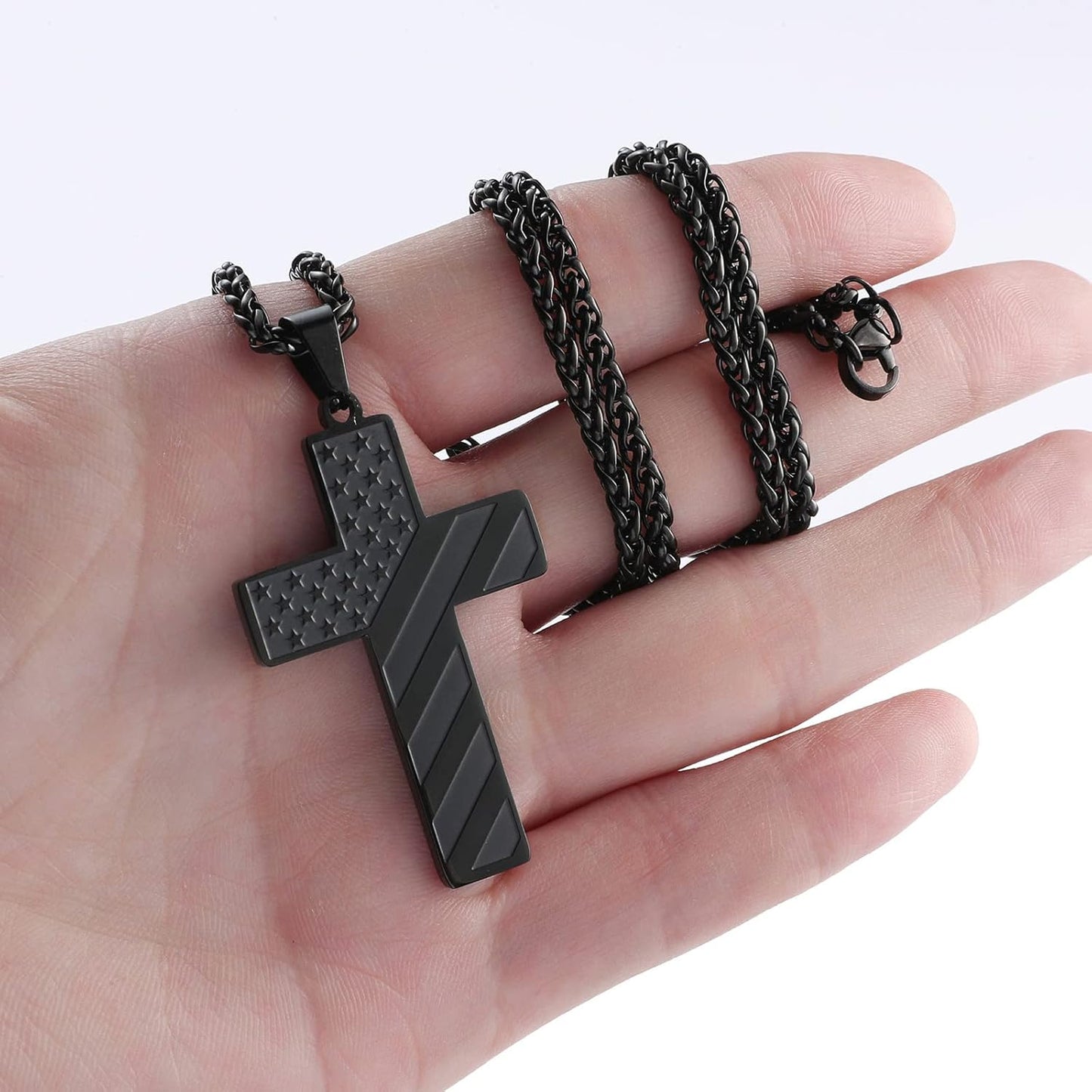 Cross Necklace for Men Stainless Steel