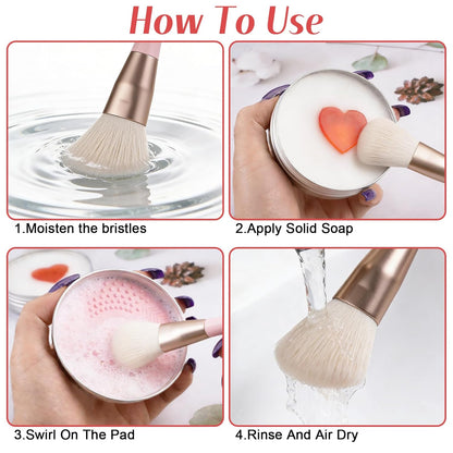 Makeup Brush Cleaner Soap with Silicone Mat