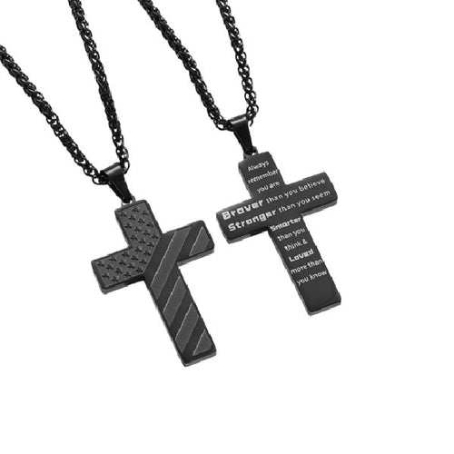 Cross Necklace for Men Stainless Steel