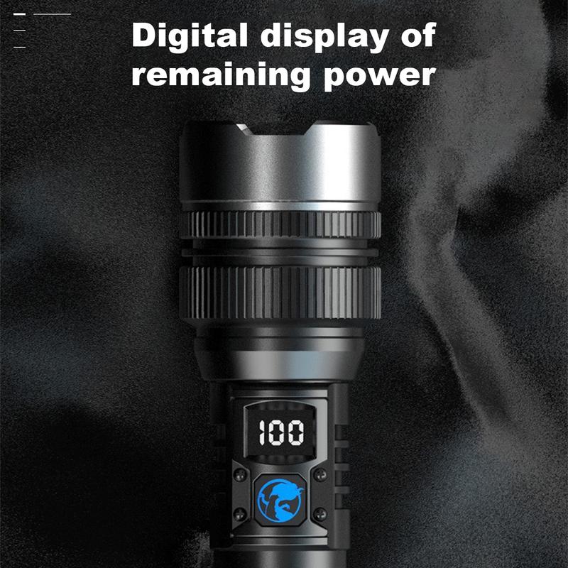 🔥 2-in-1 Power Bank Flashlight – Super Bright, Zoomable & USB Rechargeable for Camping & Emergencies