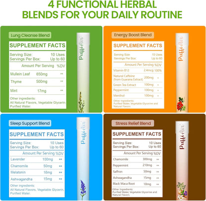 PUFFIAIR Herbal Diffuser Duo with Milk Thistle, Guarana & More丨Inner Vitality Duo for Liver Detox & Energy Boost Support - 600 Uses Per Stick