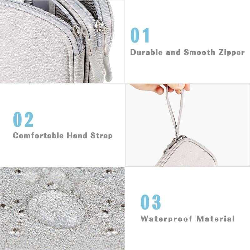 🔥Travel Cable Organizer Pouch, Double Layers All-in-One Storage Bag for Cord