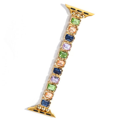 Rainbow Rhinestone Charm Bracelet