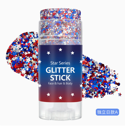 🦅4th of July Glitter Stick✨Red, White & Blue Body & Hair Sparkle