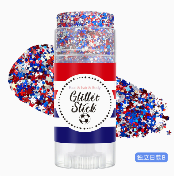 🦅4th of July Glitter Stick✨Red, White & Blue Body & Hair Sparkle