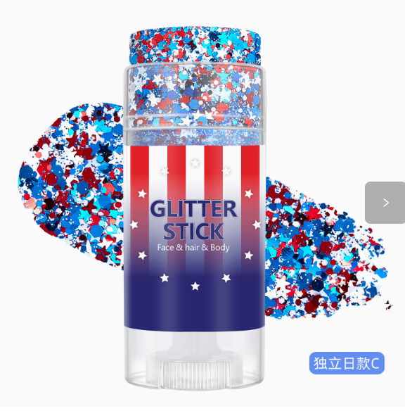 🦅4th of July Glitter Stick✨Red, White & Blue Body & Hair Sparkle